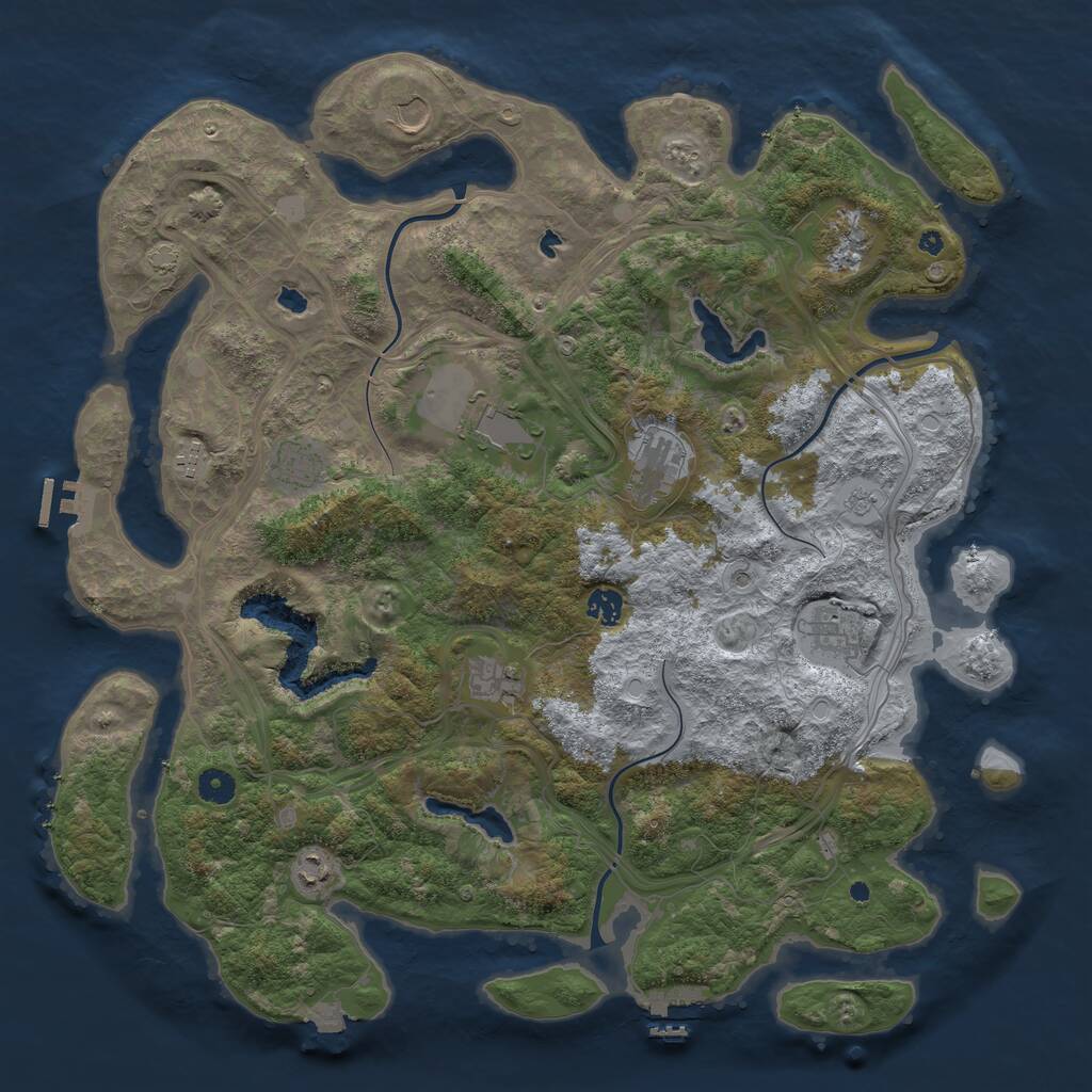 Rust Map: Procedural Map, Size: 4500, Seed: 3602759, 16 Monuments