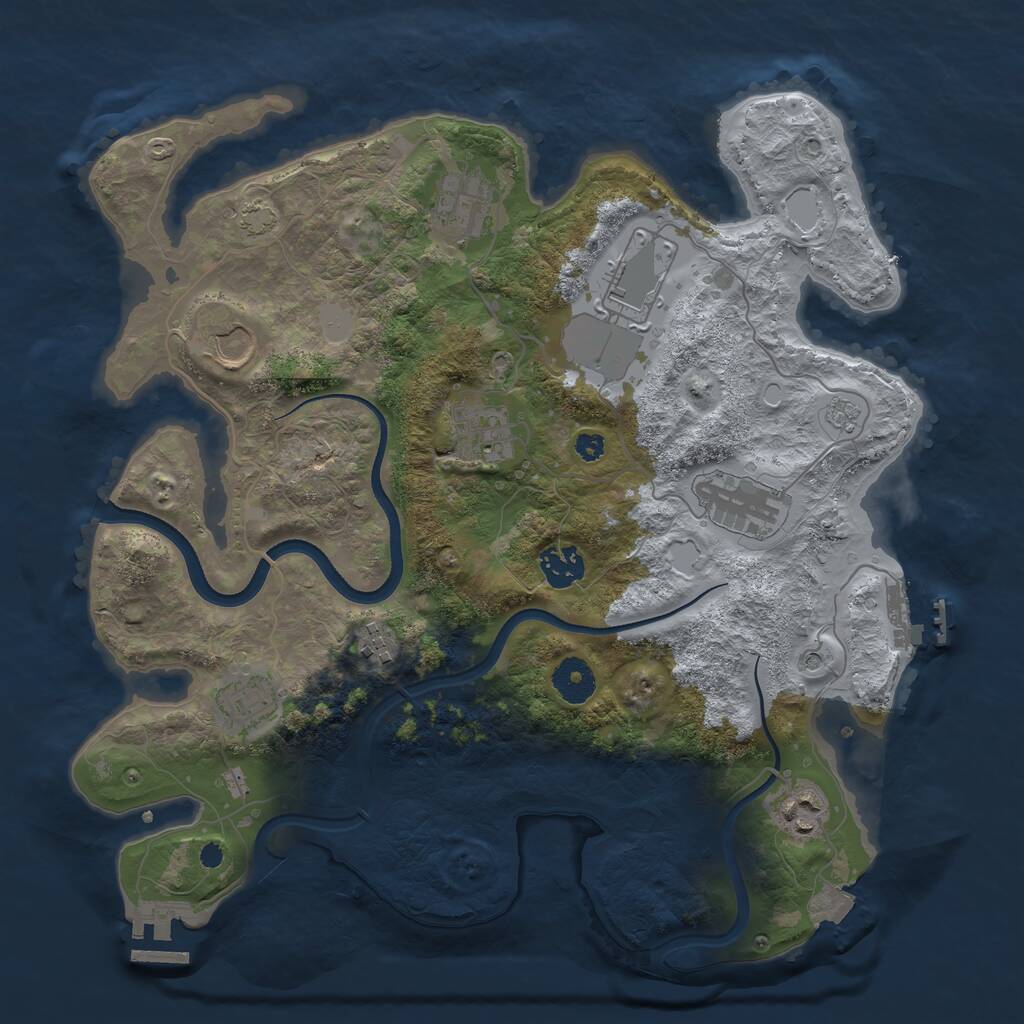 Rust Map: Procedural Map, Size: 3560, Seed: 5390748, 15 Monuments