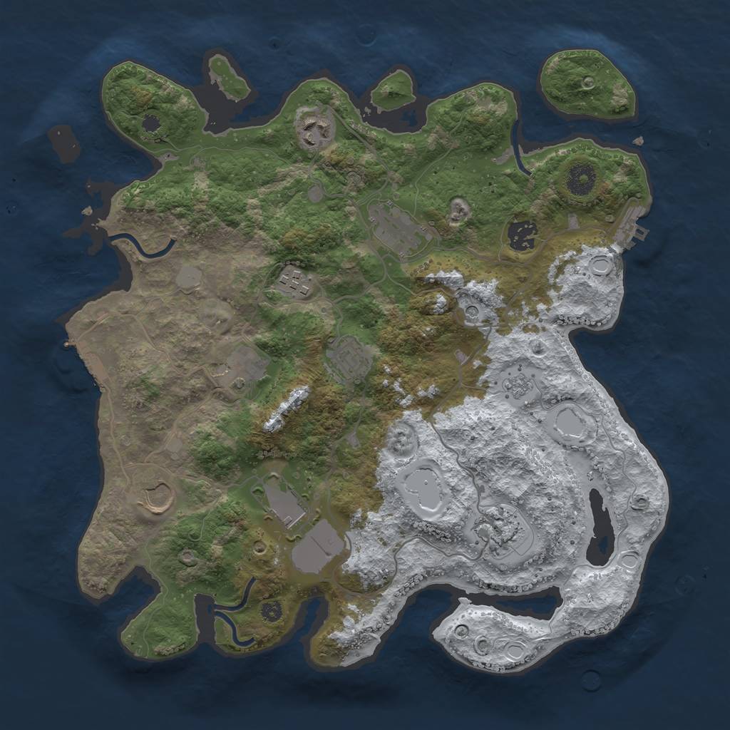 Rust Map: Procedural Map, Size: 3560, Seed: 5684621, 18 Monuments