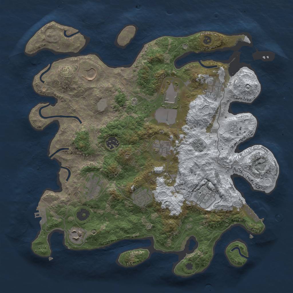 Rust Map: Procedural Map, Size: 3560, Seed: 6085023, 18 Monuments
