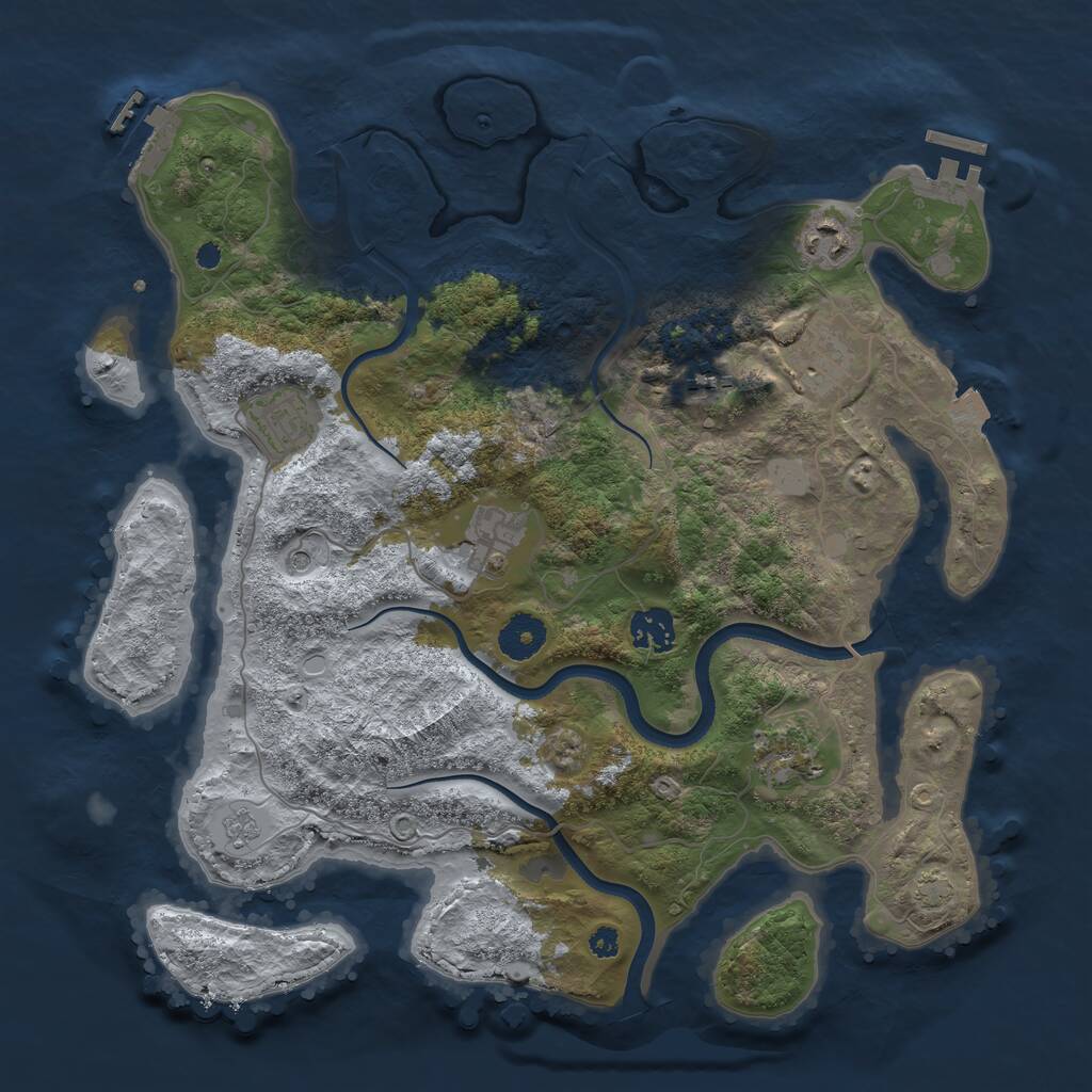 Rust Map: Procedural Map, Size: 3560, Seed: 1199198, 13 Monuments
