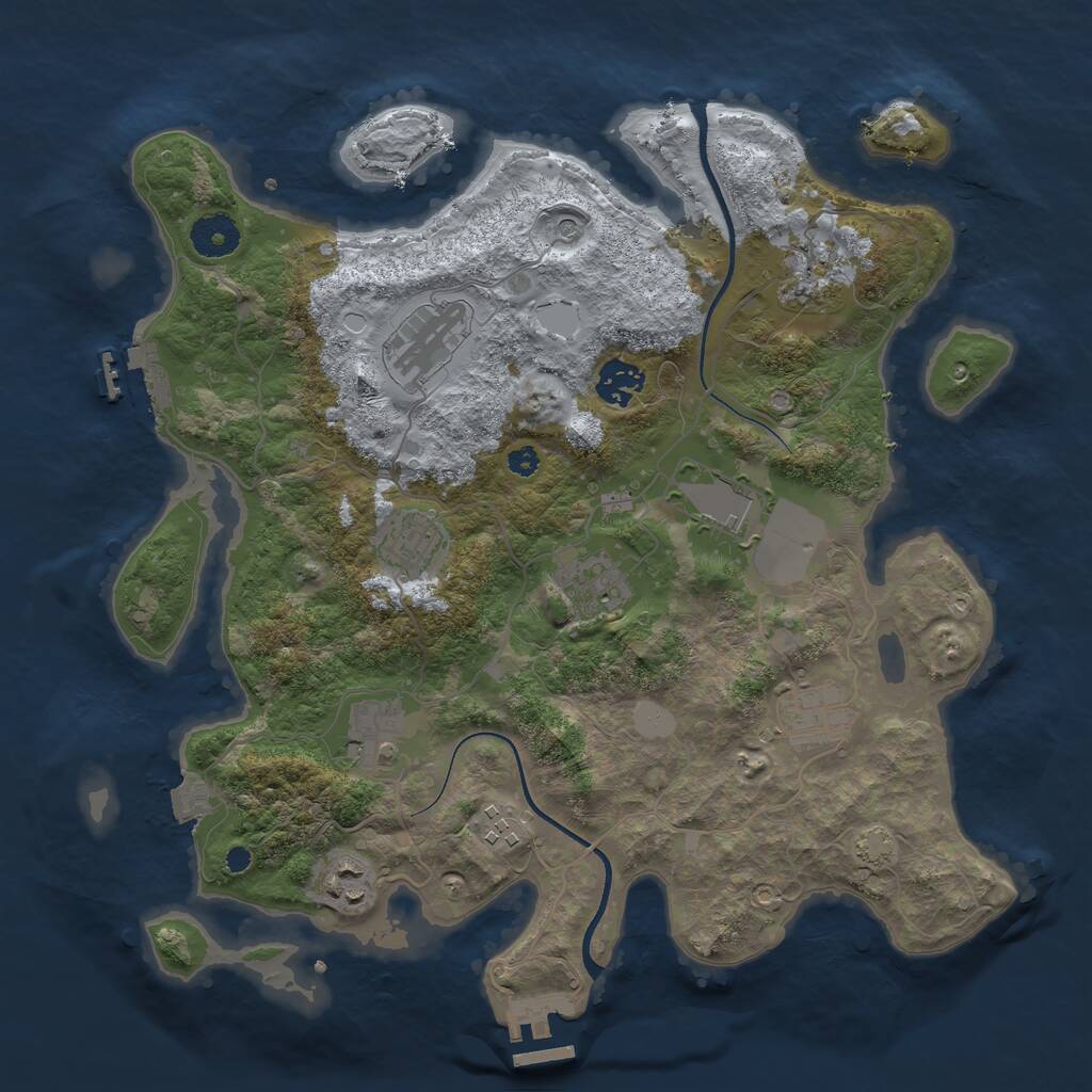 Rust Map: Procedural Map, Size: 3560, Seed: 5765983, 15 Monuments