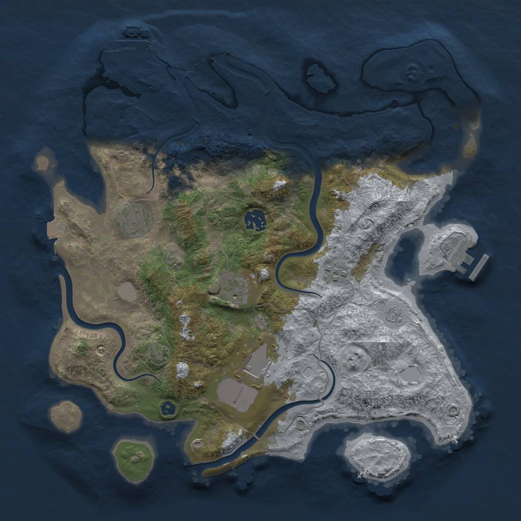Rust Map: Procedural Map, Size: 3560, Seed: 3130128, 11 Monuments