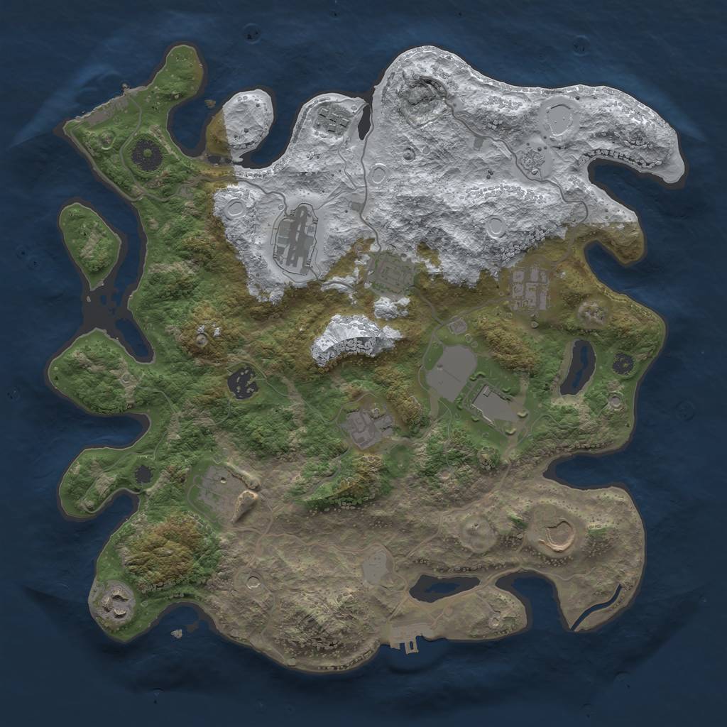Rust Map: Procedural Map, Size: 3560, Seed: 2927194, 19 Monuments