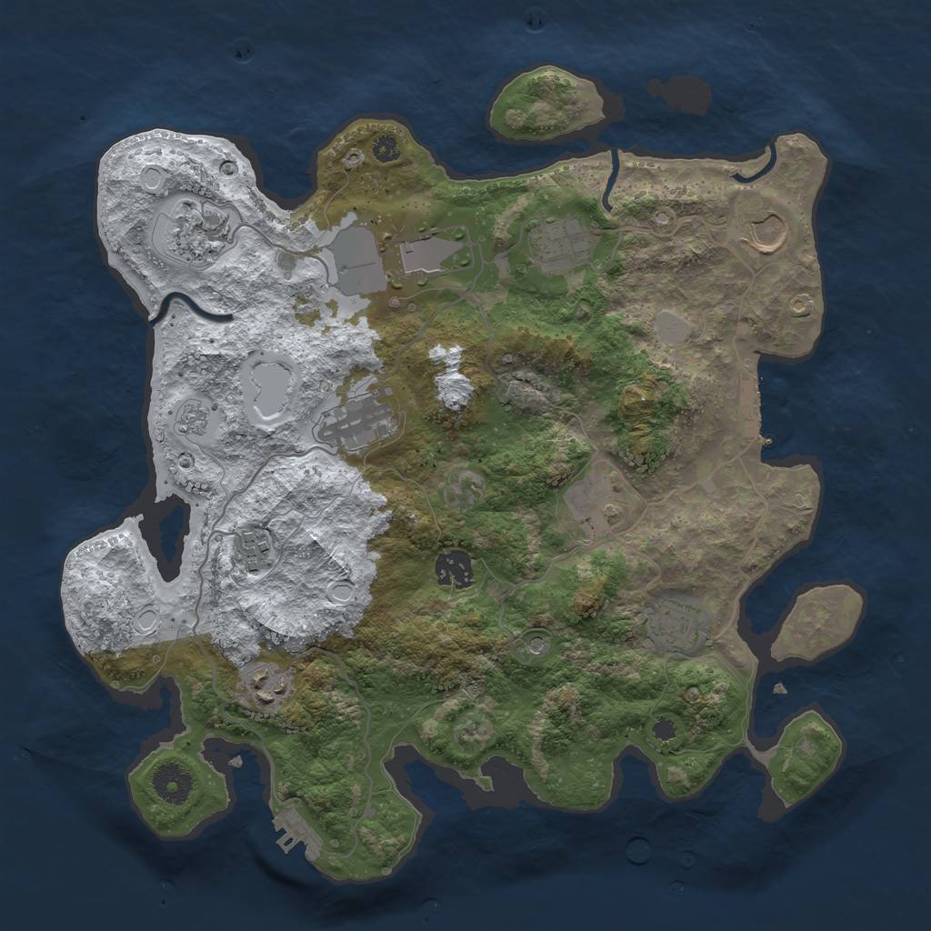 Rust Map: Procedural Map, Size: 3560, Seed: 5964986, 19 Monuments