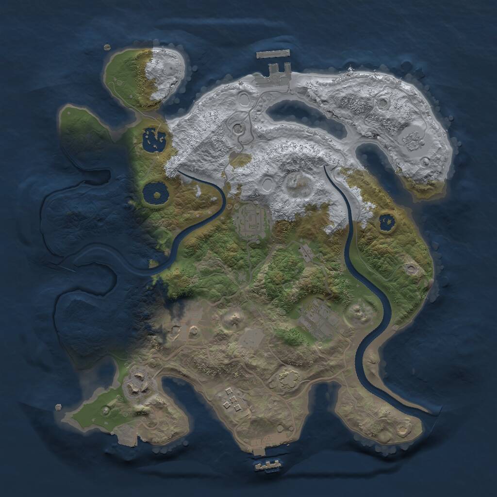 Rust Map: Procedural Map, Size: 3000, Seed: 300988, 12 Monuments