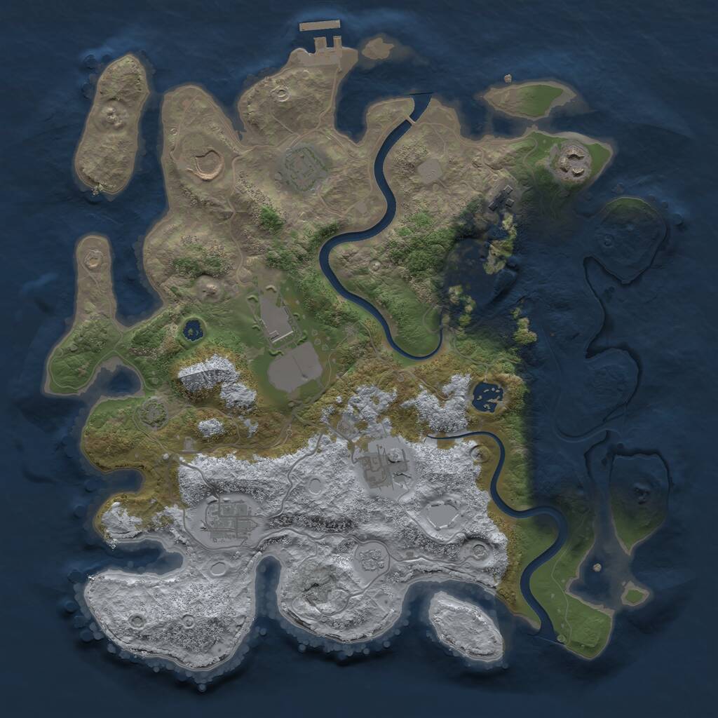 Rust Map: Procedural Map, Size: 3560, Seed: 4775792, 14 Monuments