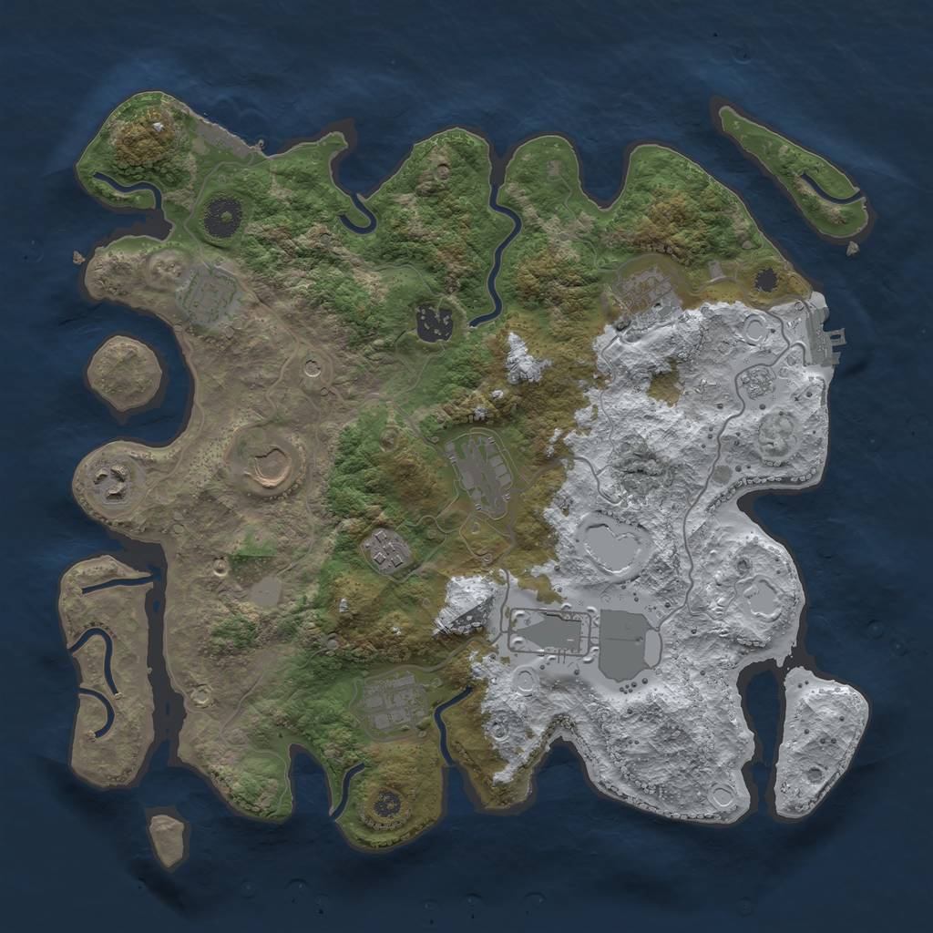 Rust Map: Procedural Map, Size: 3560, Seed: 4349500, 18 Monuments