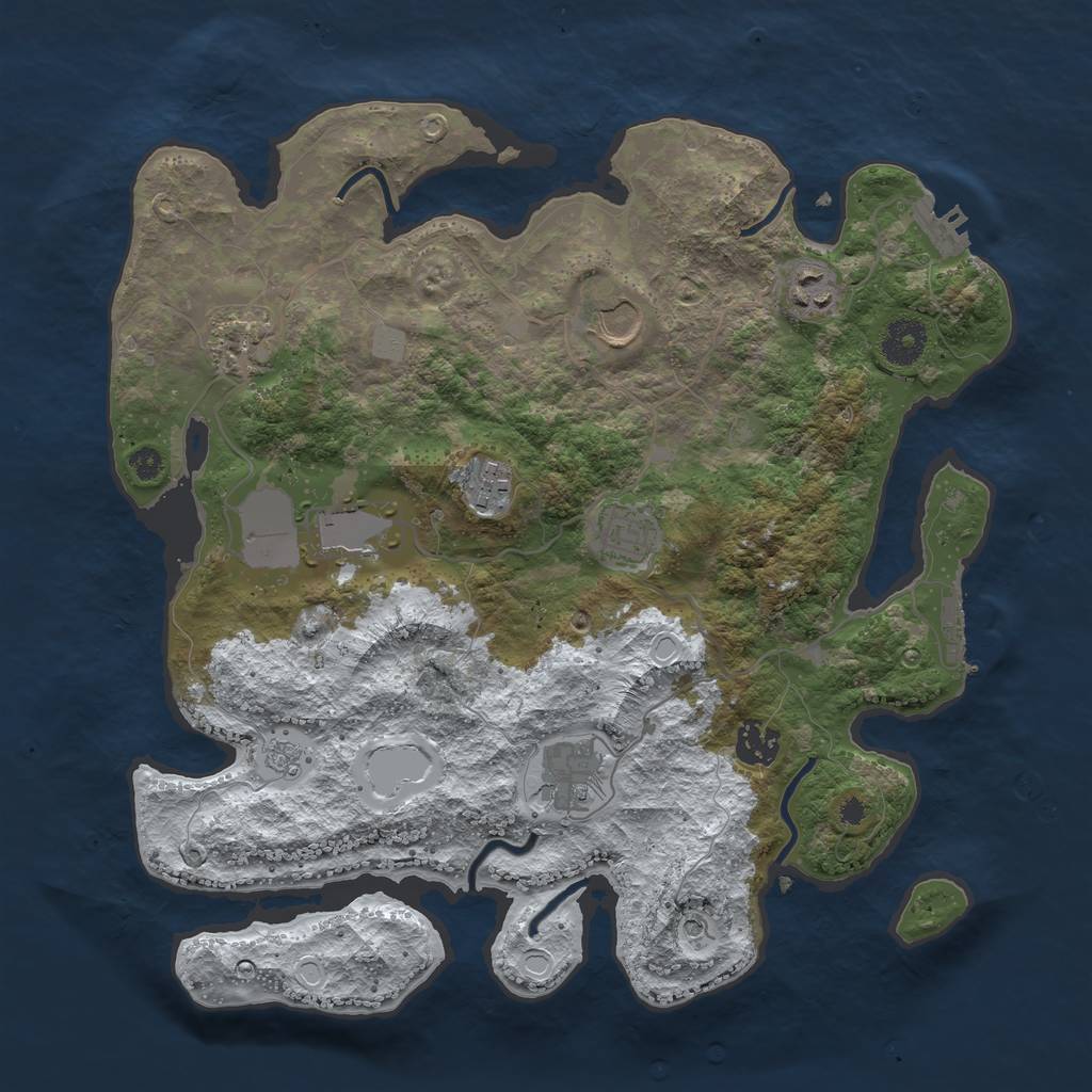 Rust Map: Procedural Map, Size: 3560, Seed: 4116326, 17 Monuments