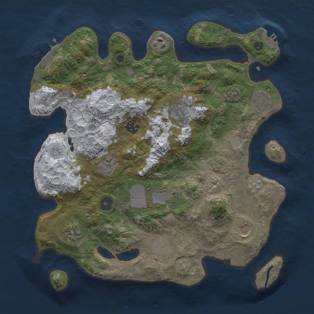 Rust Map: Procedural Map, Size: 3560, Seed: 5241266, 19 Monuments