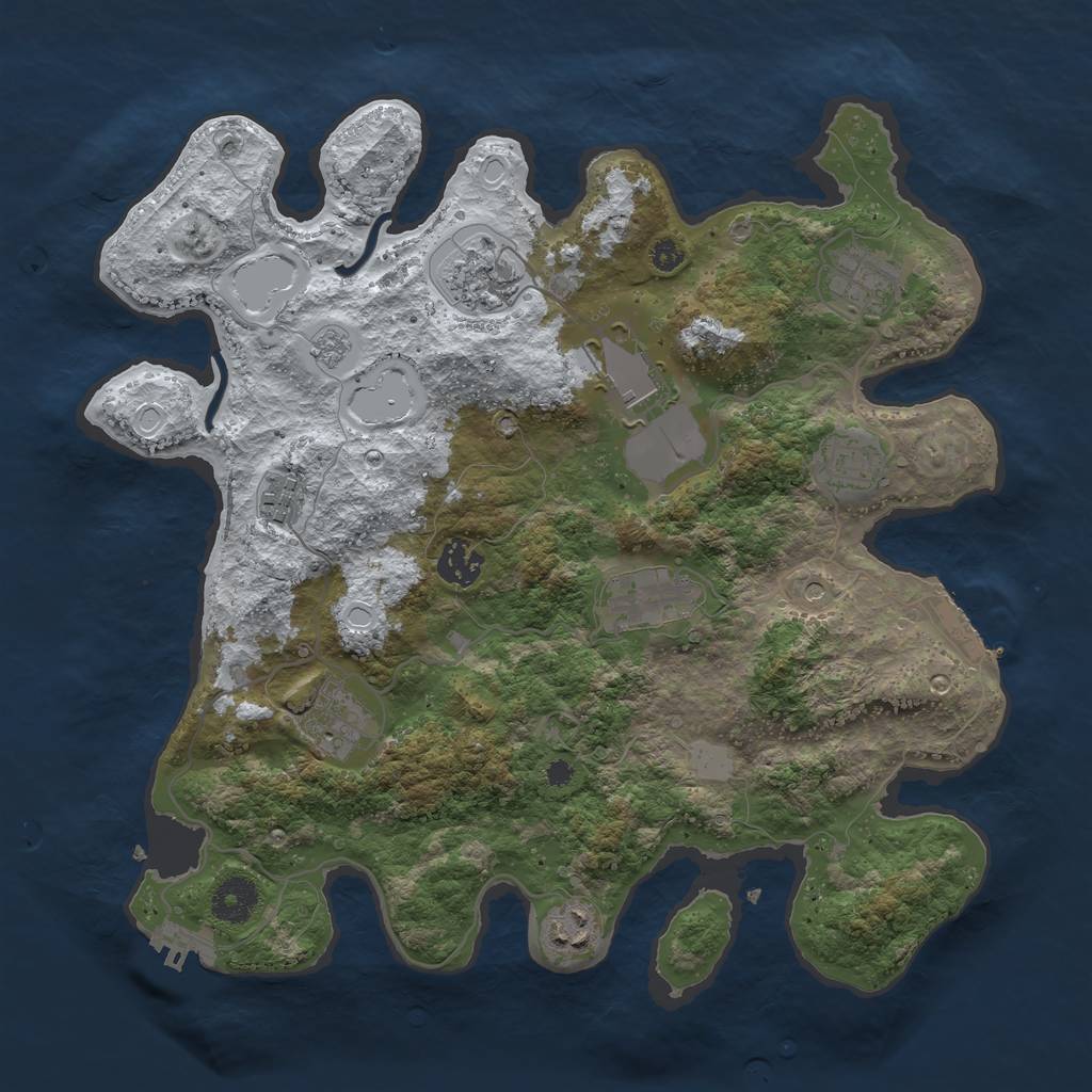 Rust Map: Procedural Map, Size: 3560, Seed: 2502637, 18 Monuments