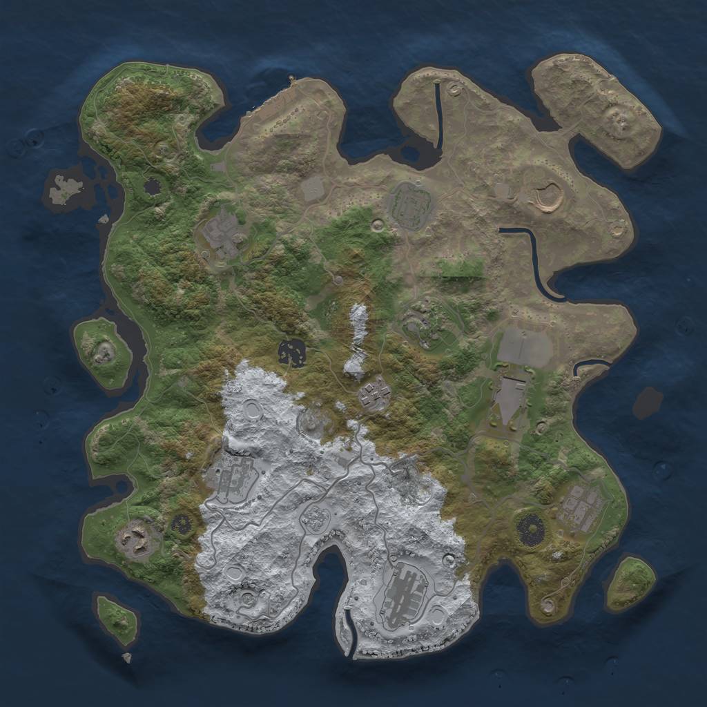 Rust Map: Procedural Map, Size: 3560, Seed: 4424827, 19 Monuments