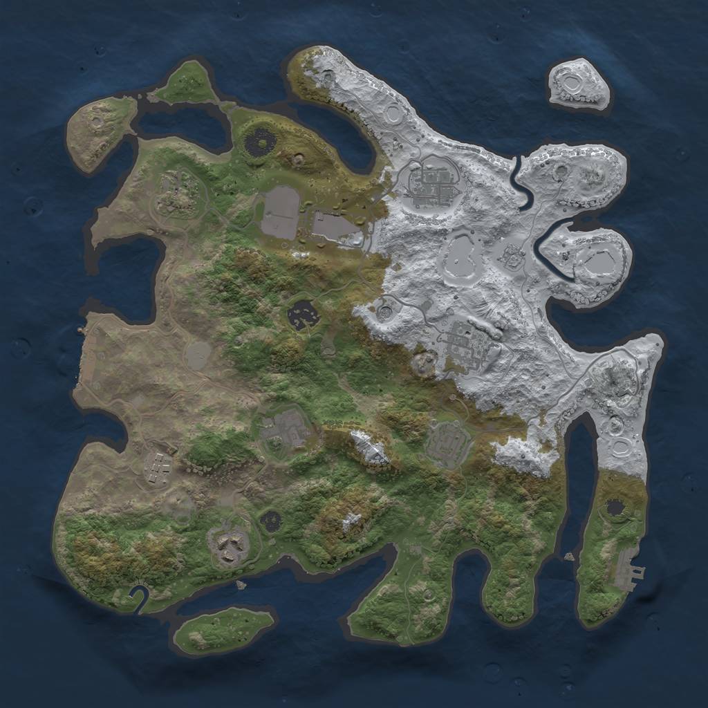 Rust Map: Procedural Map, Size: 3560, Seed: 6095477, 18 Monuments