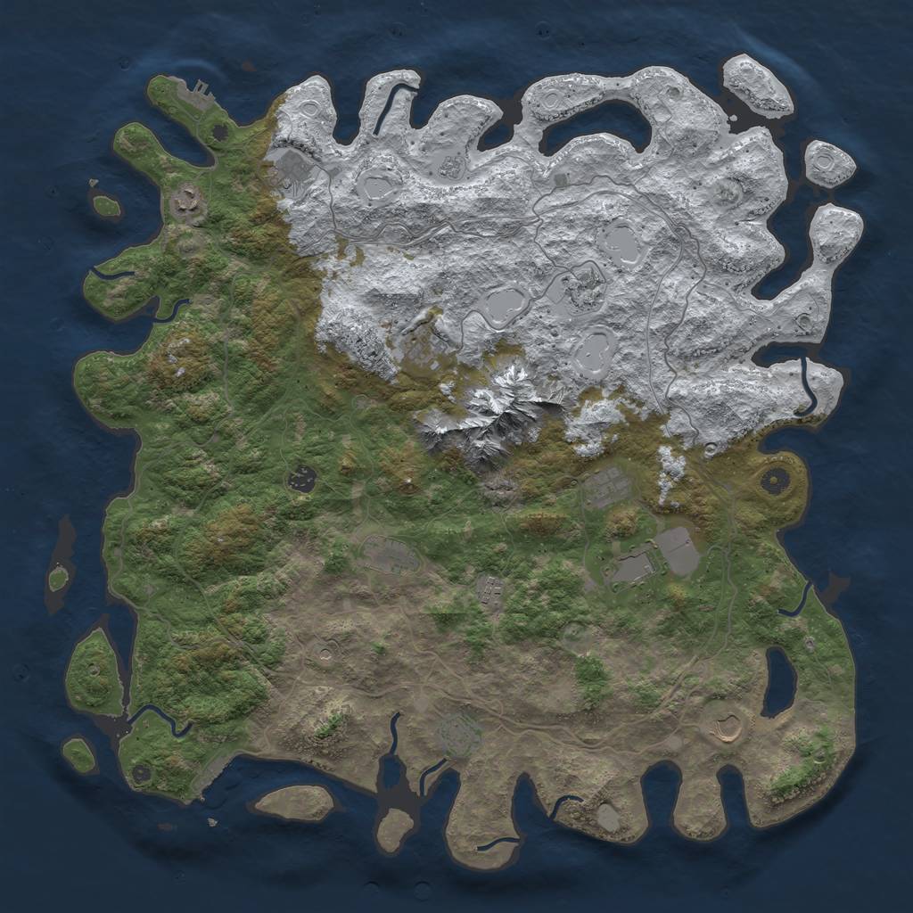 Rust Map: Procedural Map, Size: 5000, Seed: 996787623, 20 Monuments