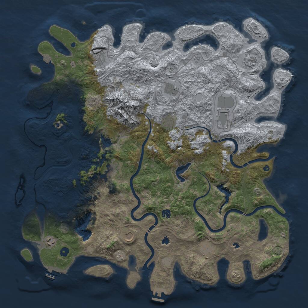 Rust Map: Procedural Map, Size: 5000, Seed: 996787623, 17 Monuments