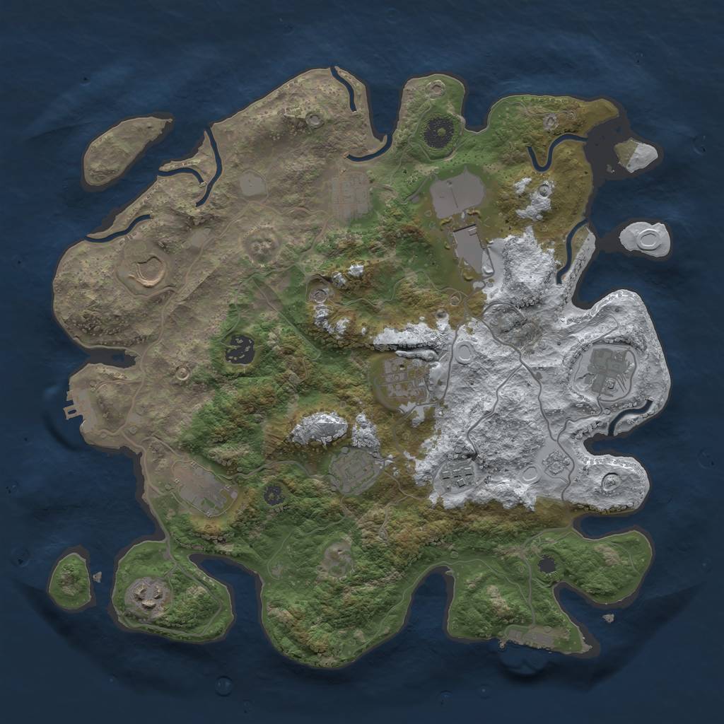 Rust Map: Procedural Map, Size: 3560, Seed: 1158075, 19 Monuments