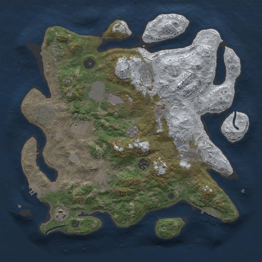 Rust Map: Procedural Map, Size: 3560, Seed: 6444809, 18 Monuments