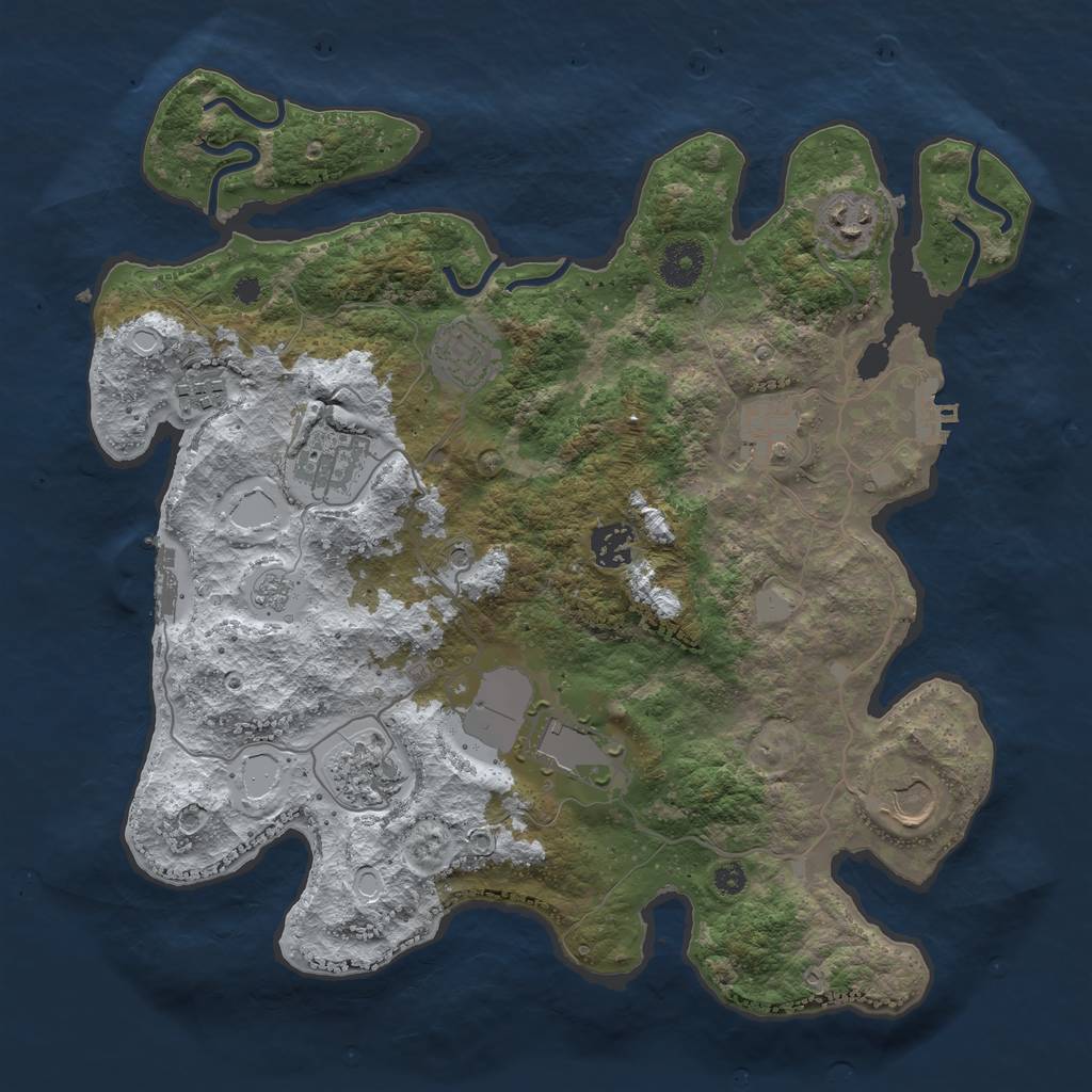 Rust Map: Procedural Map, Size: 3560, Seed: 630901, 18 Monuments