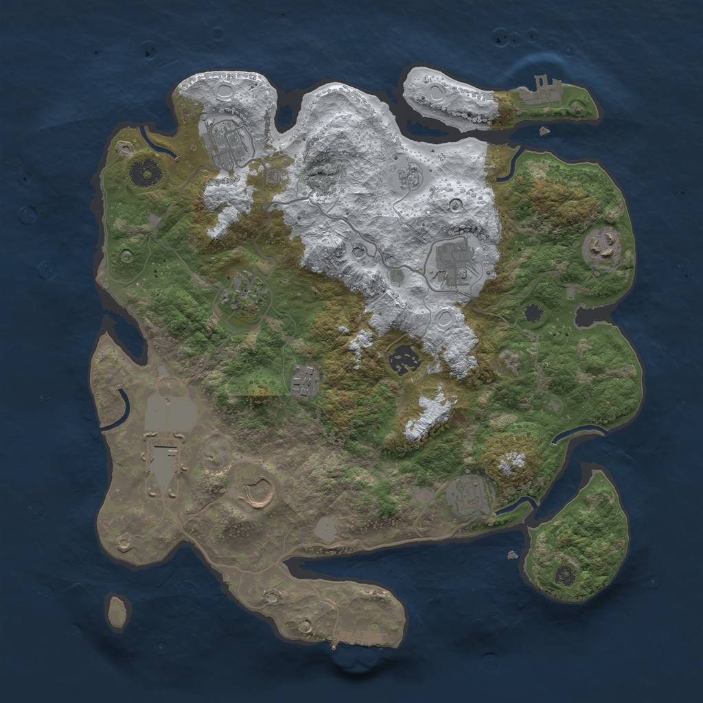 Rust Map: Procedural Map, Size: 3560, Seed: 1679213, 18 Monuments