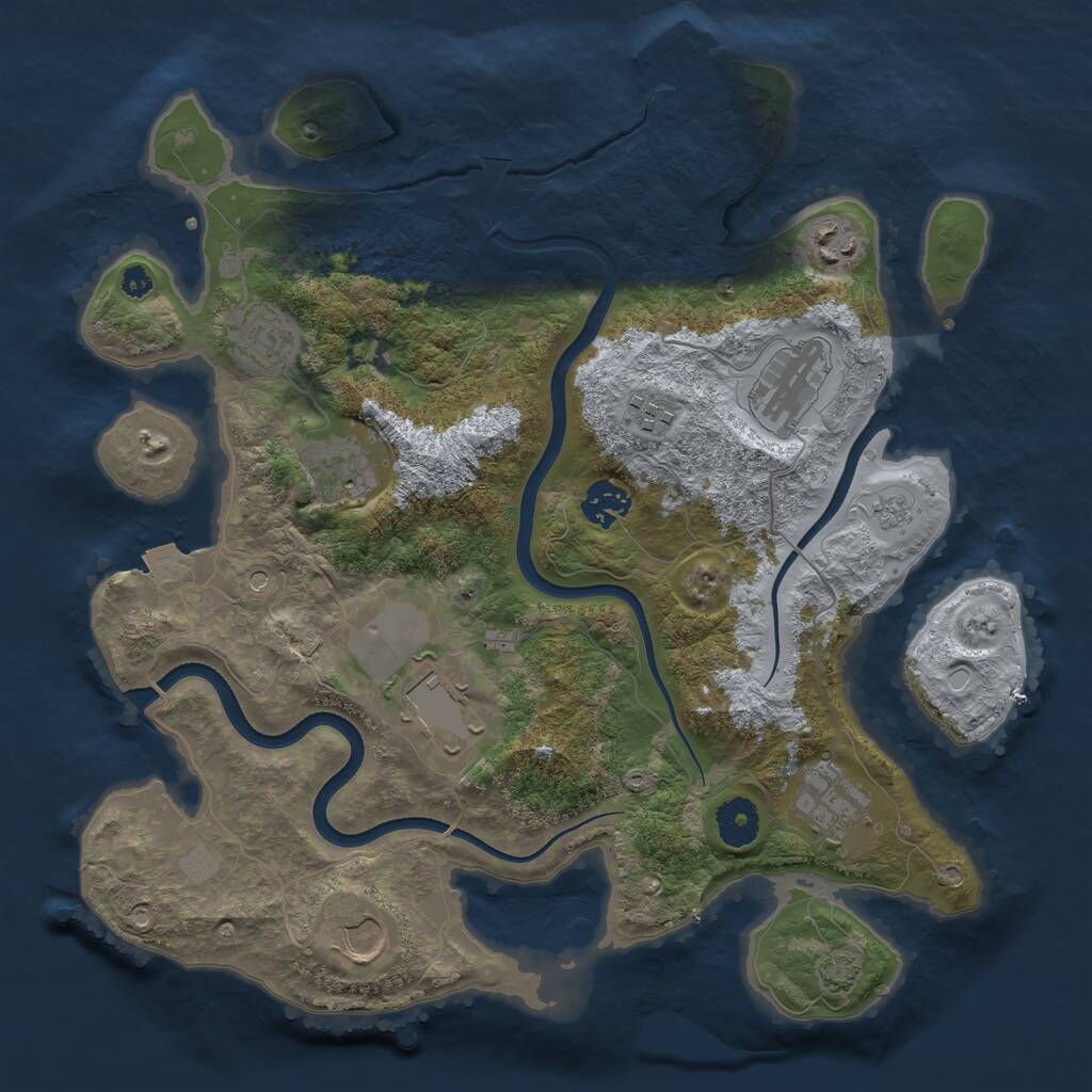 Rust Map: Procedural Map, Size: 3560, Seed: 1142175, 14 Monuments