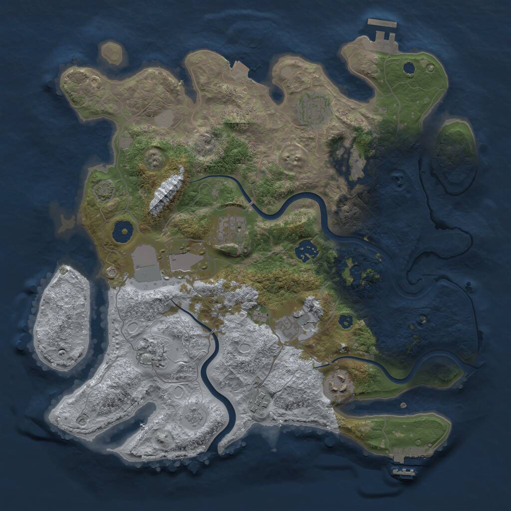 Rust Map: Procedural Map, Size: 3560, Seed: 2154477, 15 Monuments