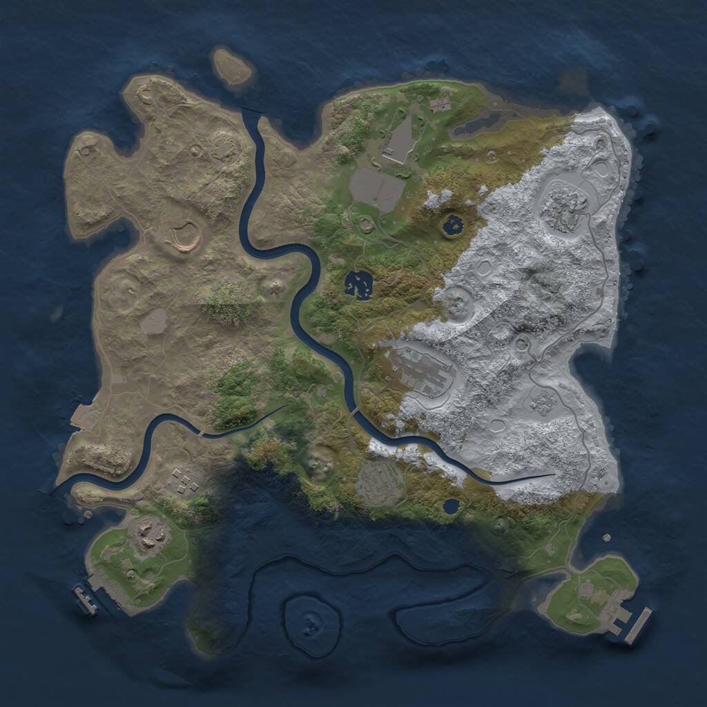 Rust Map: Procedural Map, Size: 3560, Seed: 1845126, 14 Monuments