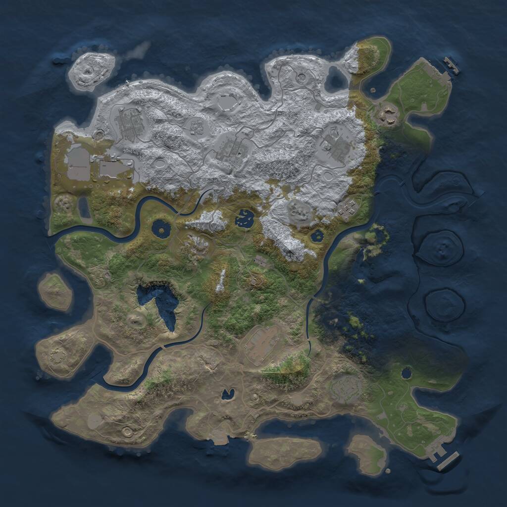 Rust Map: Procedural Map, Size: 4000, Seed: 1784526, 16 Monuments