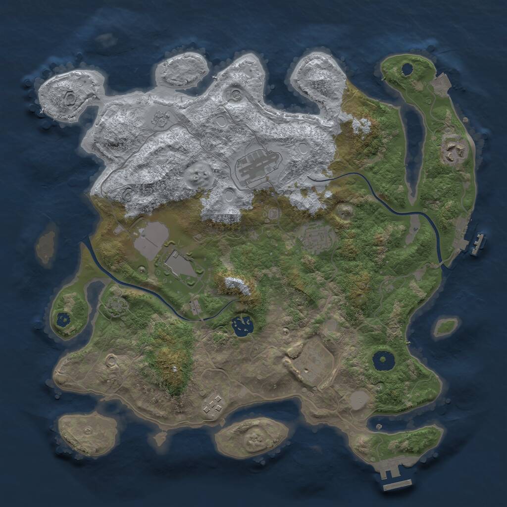 Rust Map: Procedural Map, Size: 3560, Seed: 5584649, 13 Monuments