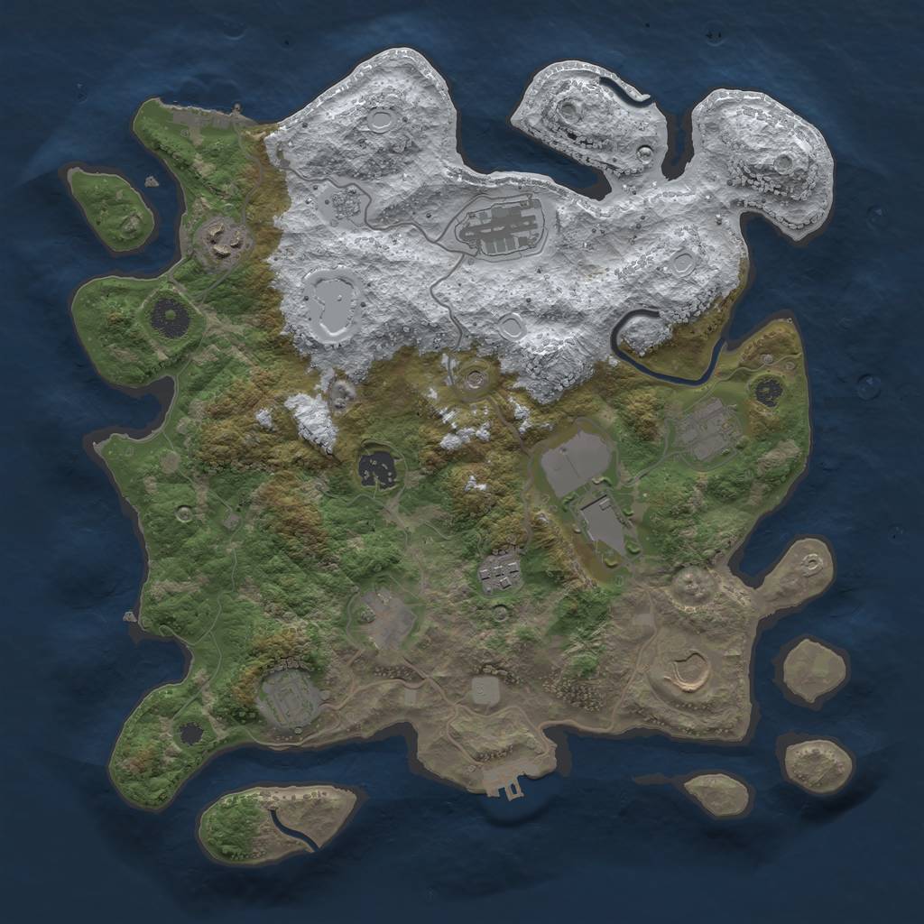 Rust Map: Procedural Map, Size: 3560, Seed: 3233854, 18 Monuments