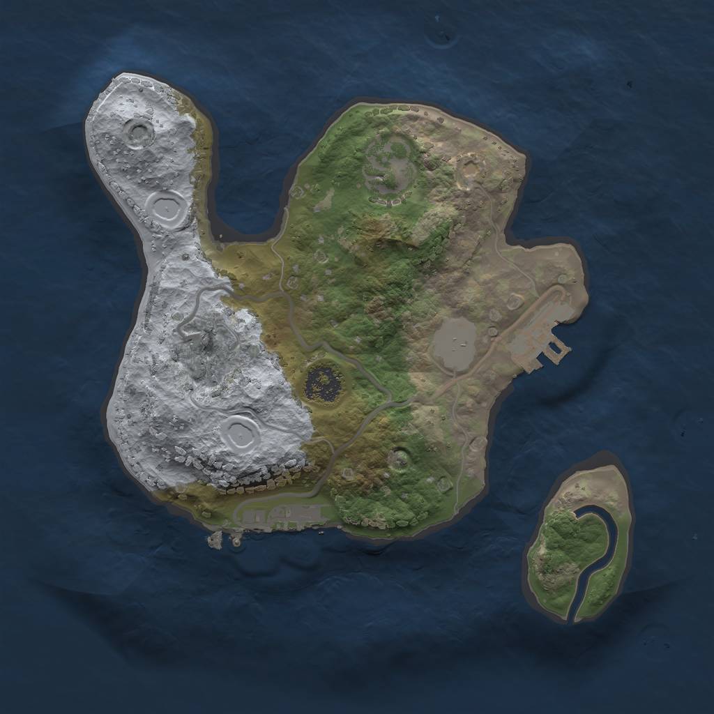 Rust Map: Procedural Map, Size: 2000, Seed: 2487, 5 Monuments
