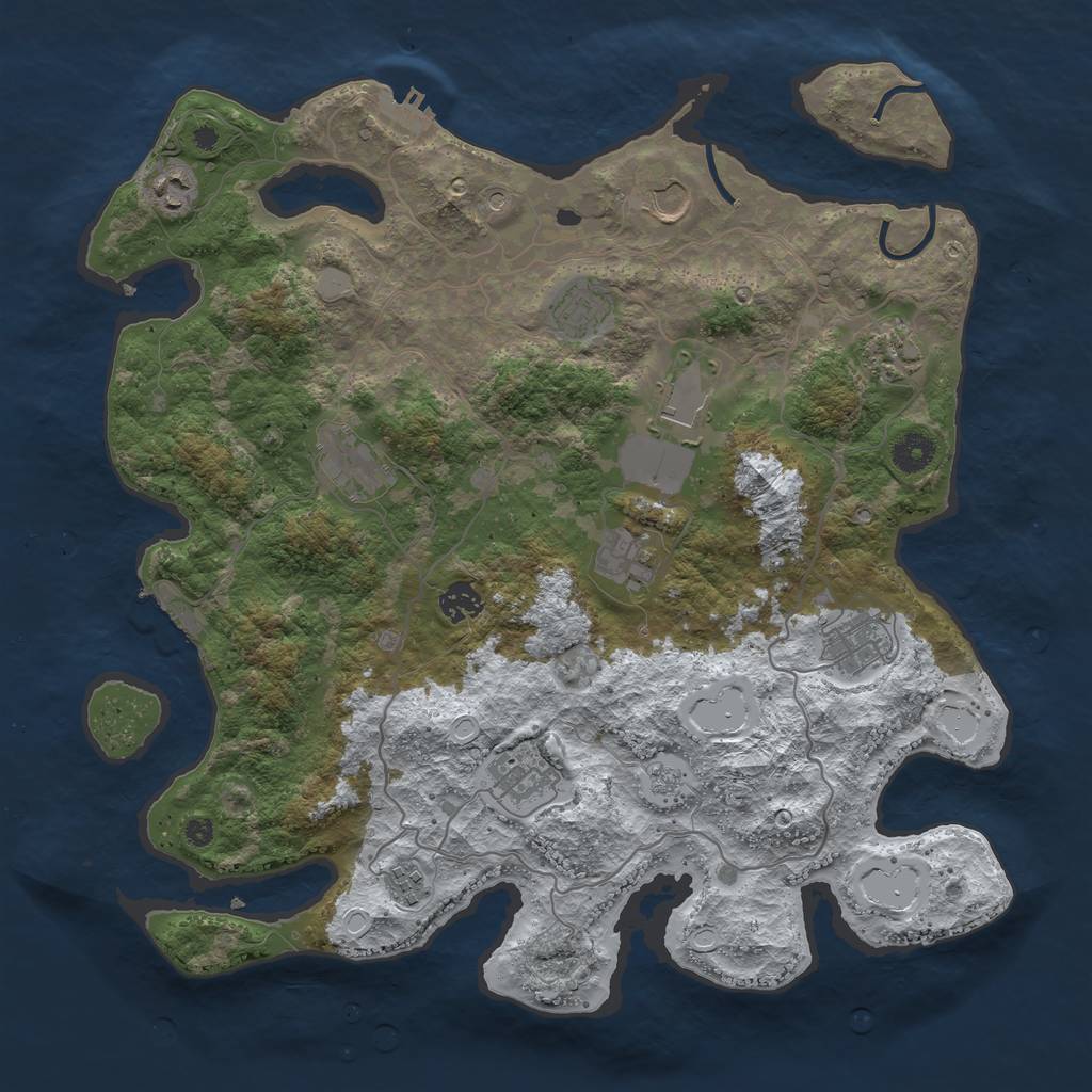 Rust Map: Procedural Map, Size: 4000, Seed: 746493241, 20 Monuments