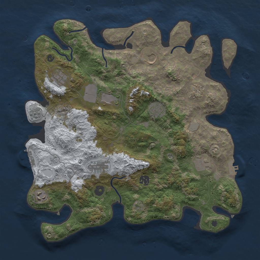Rust Map: Procedural Map, Size: 3800, Seed: 792578911, 19 Monuments