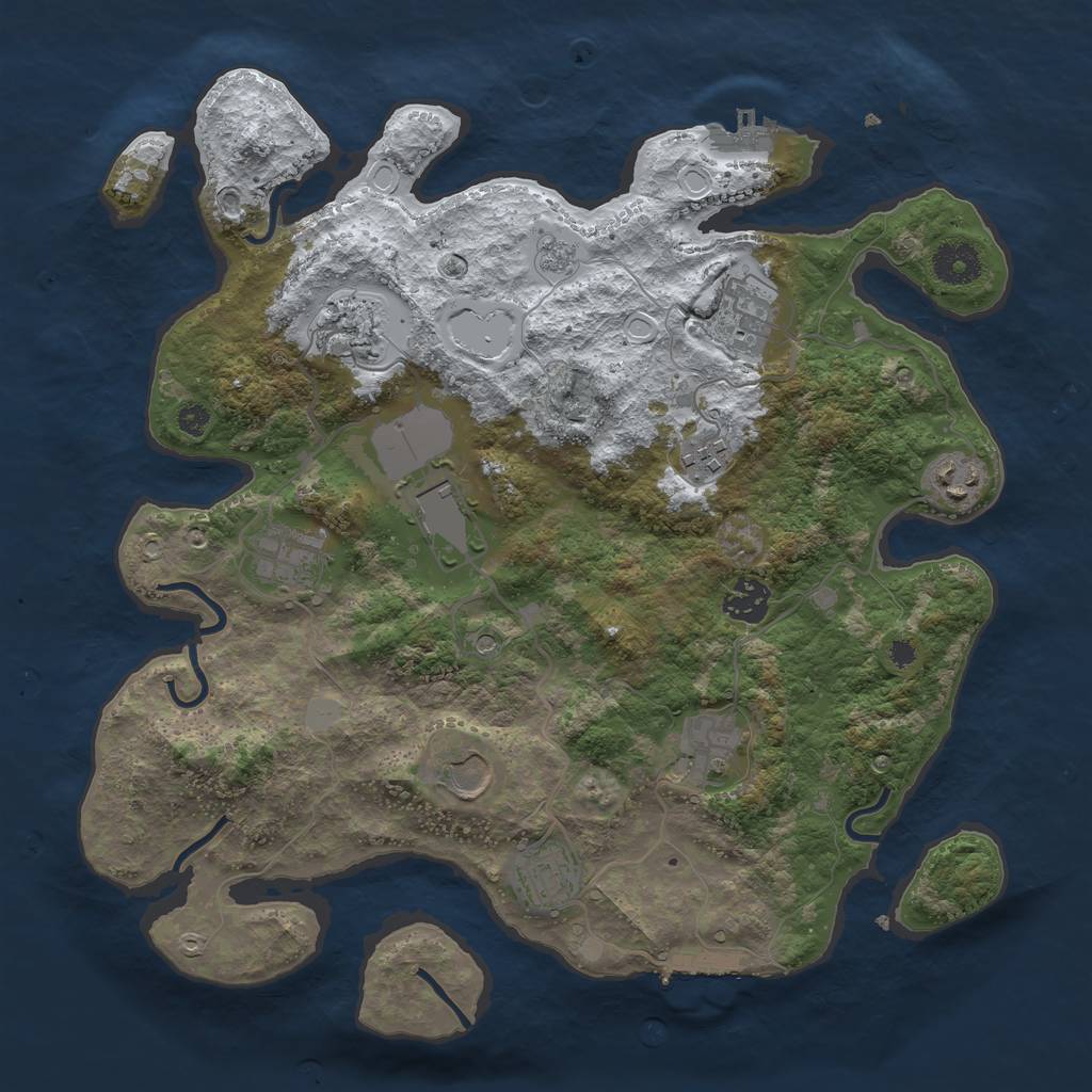 Rust Map: Procedural Map, Size: 3560, Seed: 1193329, 19 Monuments