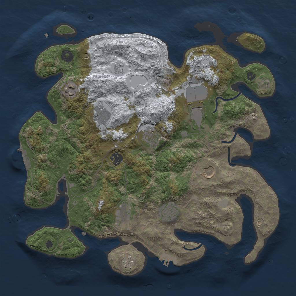 Rust Map: Procedural Map, Size: 3560, Seed: 1738039, 18 Monuments