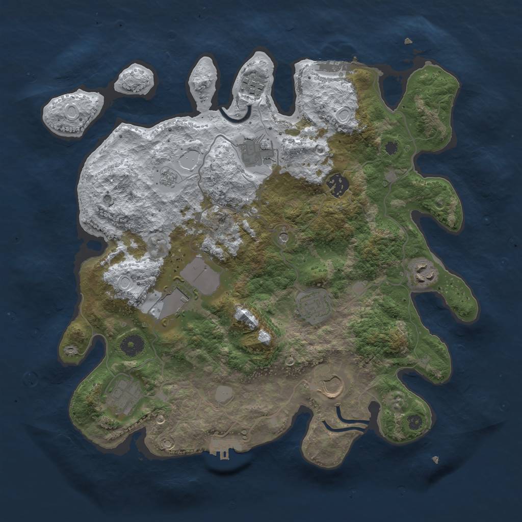 Rust Map: Procedural Map, Size: 3560, Seed: 2602901, 17 Monuments
