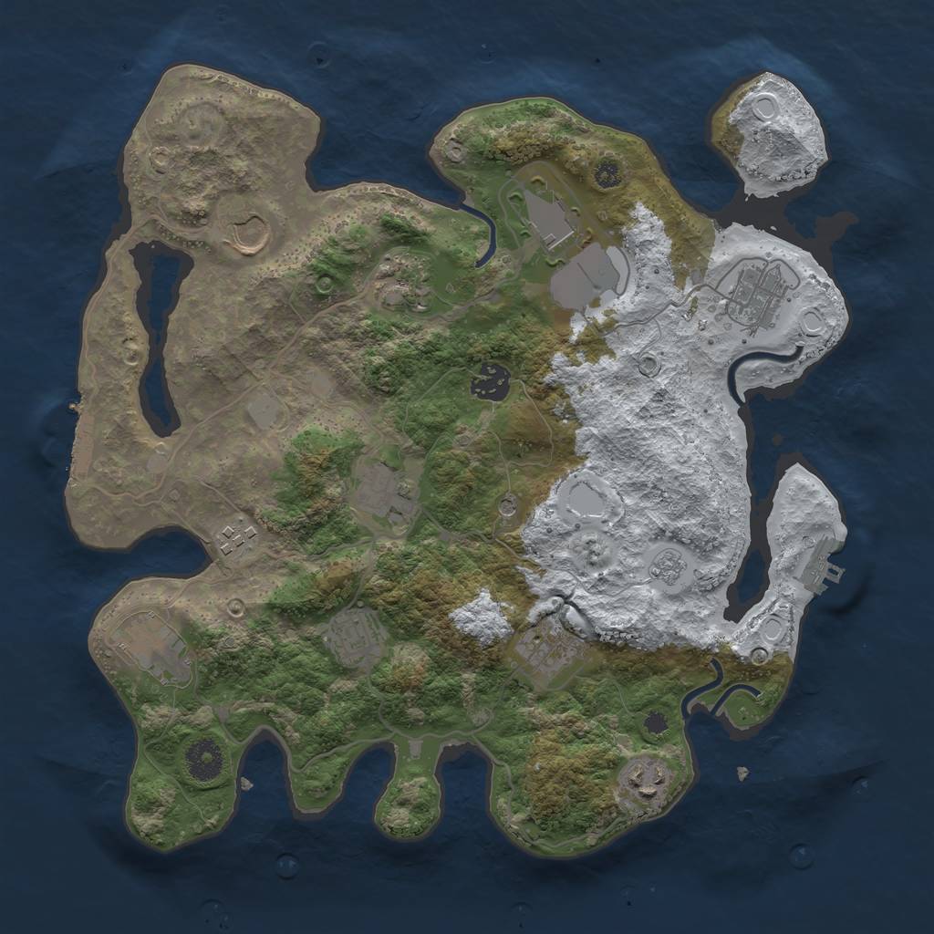 Rust Map: Procedural Map, Size: 3560, Seed: 2646451, 20 Monuments