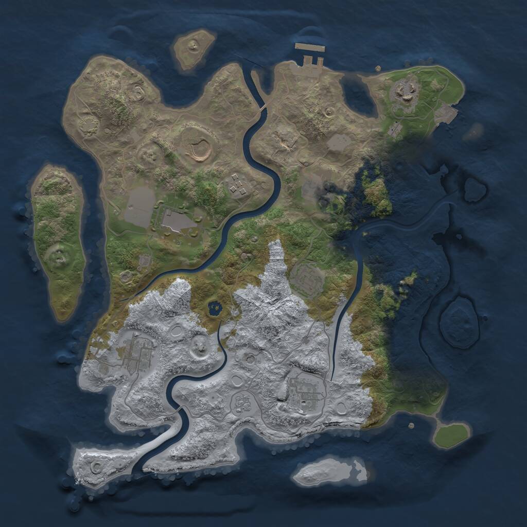 Rust Map: Procedural Map, Size: 3560, Seed: 4068125, 13 Monuments