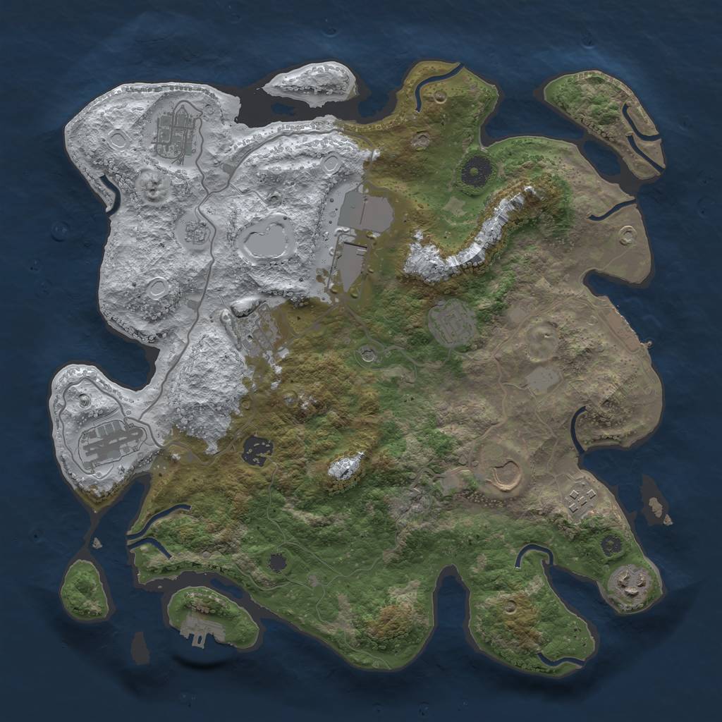 Rust Map: Procedural Map, Size: 3560, Seed: 2547343, 18 Monuments