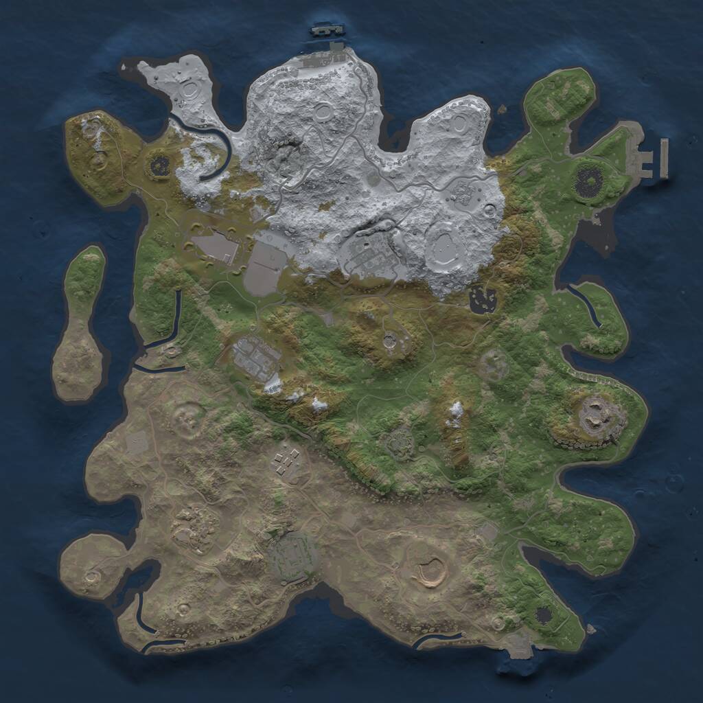 Rust Map: Procedural Map, Size: 3560, Seed: 787322, 15 Monuments