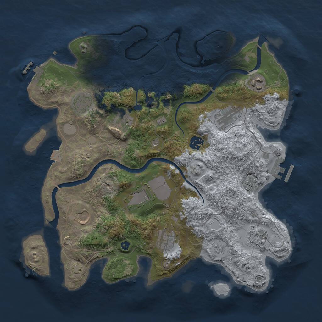 Rust Map: Procedural Map, Size: 3560, Seed: 3963264, 16 Monuments