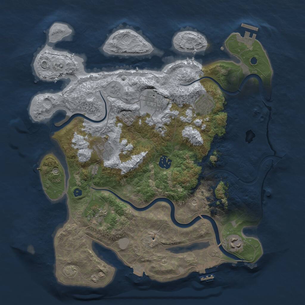 Rust Map: Procedural Map, Size: 3560, Seed: 1845938, 13 Monuments