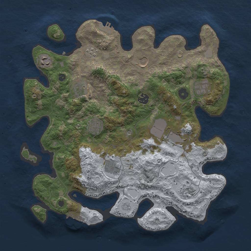 Rust Map: Procedural Map, Size: 3560, Seed: 3698422, 19 Monuments