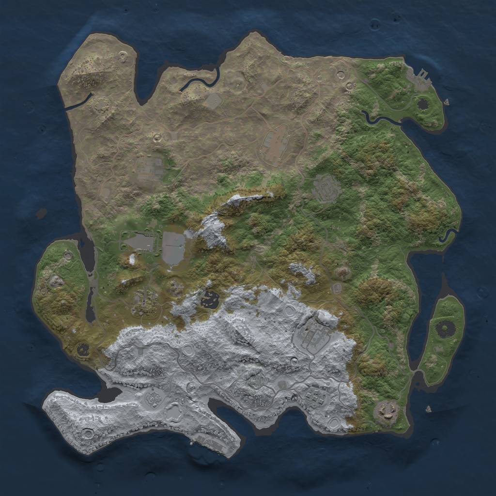 Rust Map: Procedural Map, Size: 4000, Seed: 4856, 17 Monuments