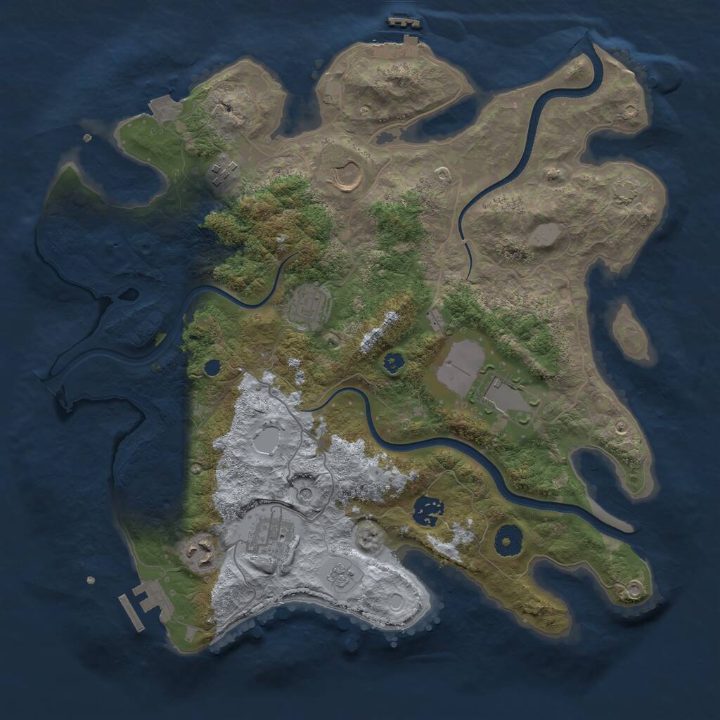 Rust Map: Procedural Map, Size: 3560, Seed: 4023785, 13 Monuments