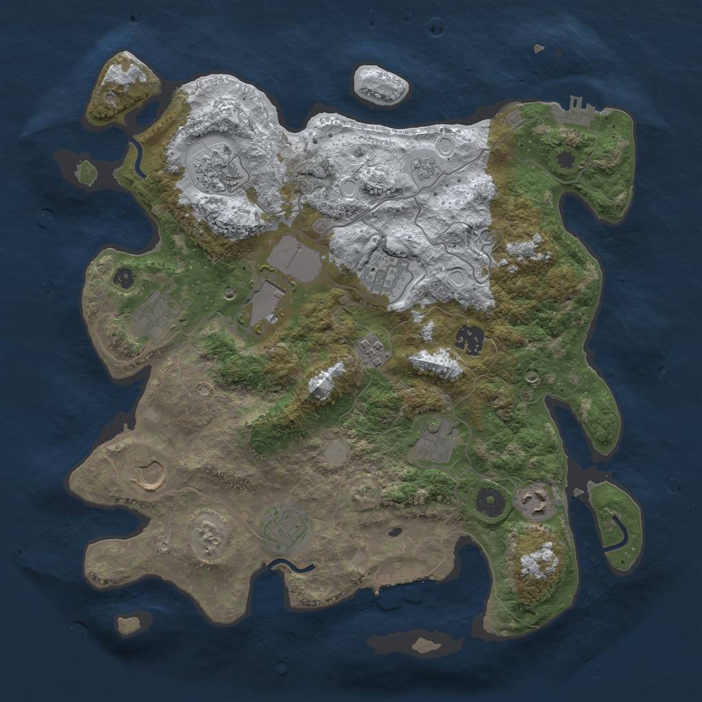 Rust Map: Procedural Map, Size: 3560, Seed: 3195094, 19 Monuments