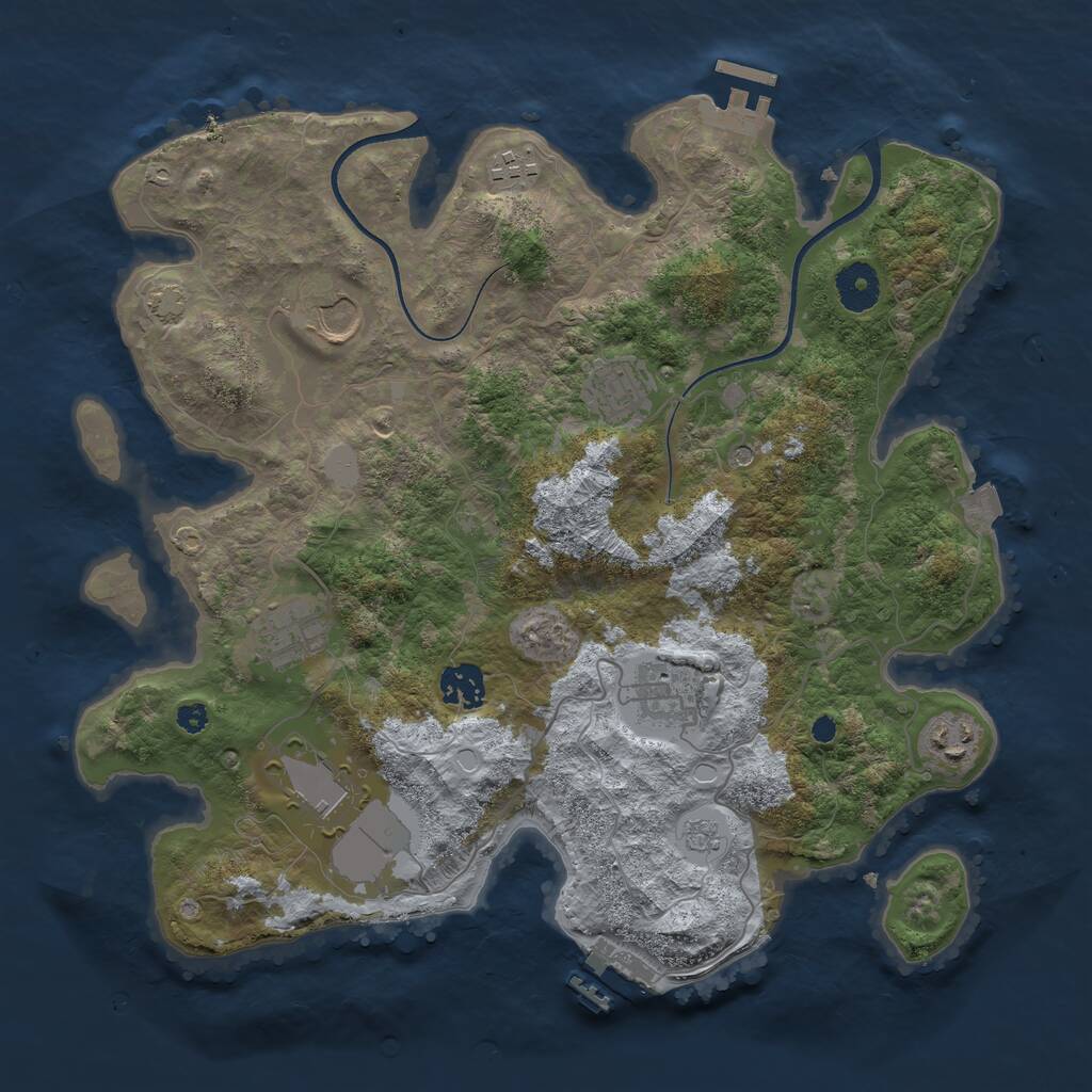 Rust Map: Procedural Map, Size: 3560, Seed: 5233702, 14 Monuments