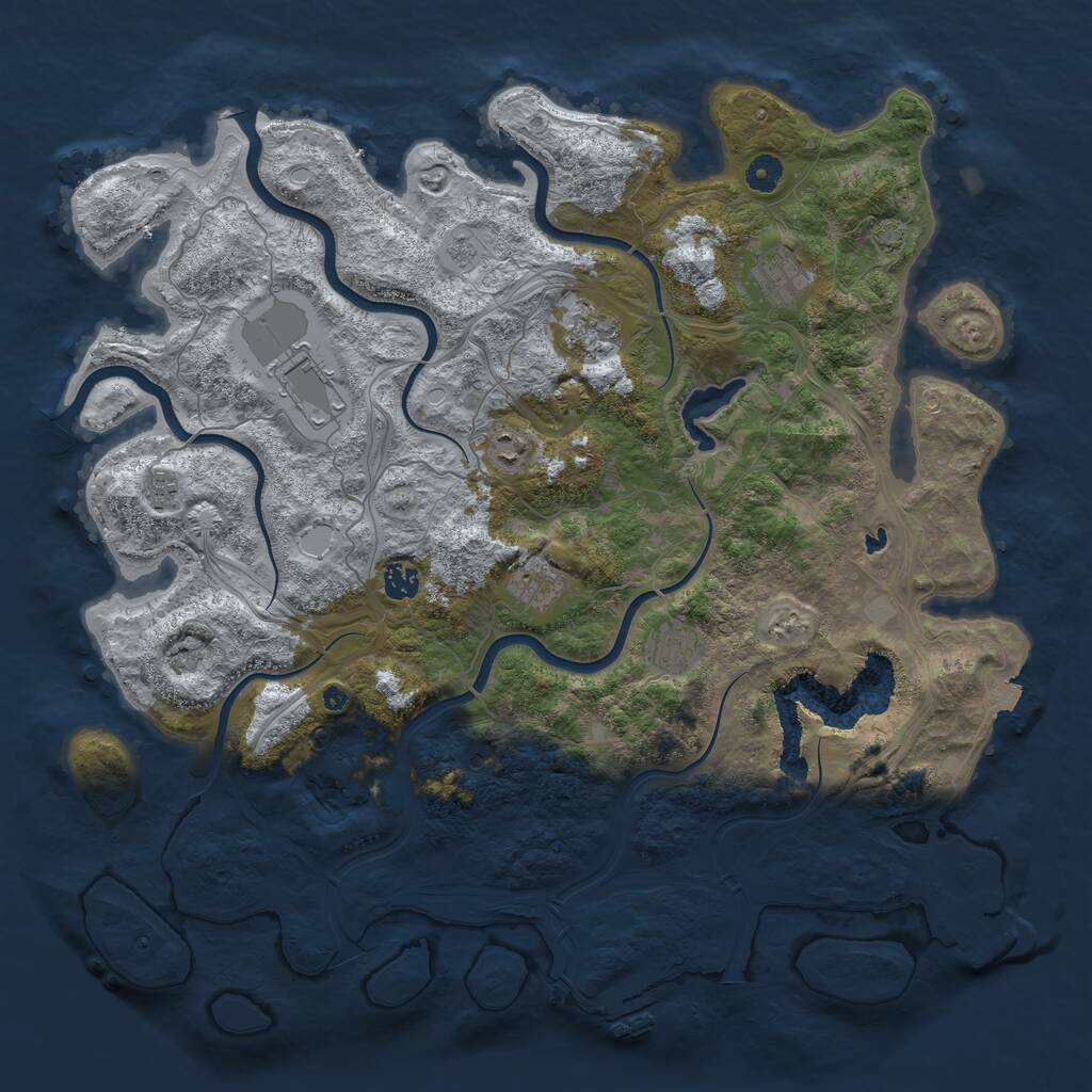 Rust Map: Procedural Map, Size: 4500, Seed: 4544, 14 Monuments