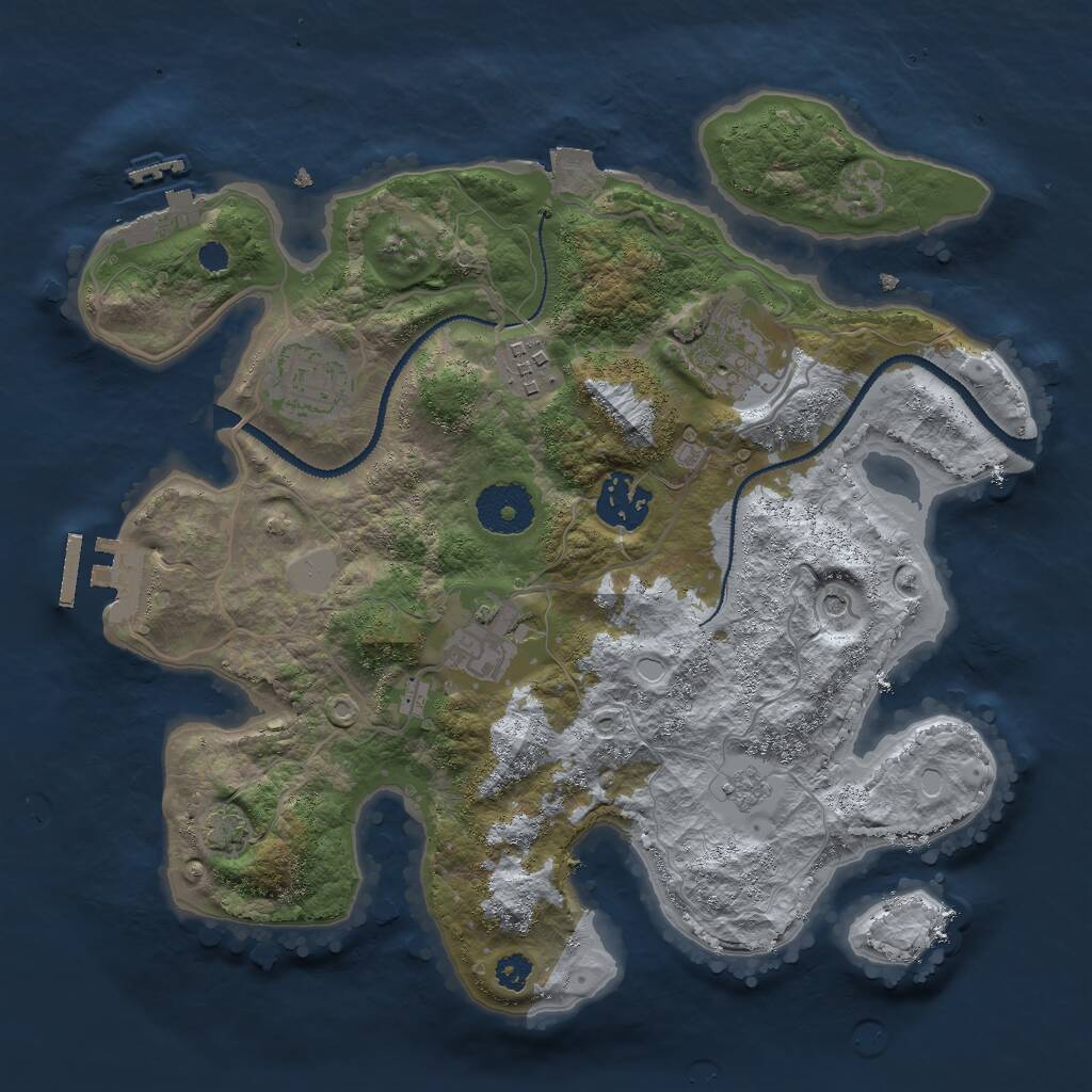 Rust Map: Procedural Map, Size: 3000, Seed: 360882526, 11 Monuments