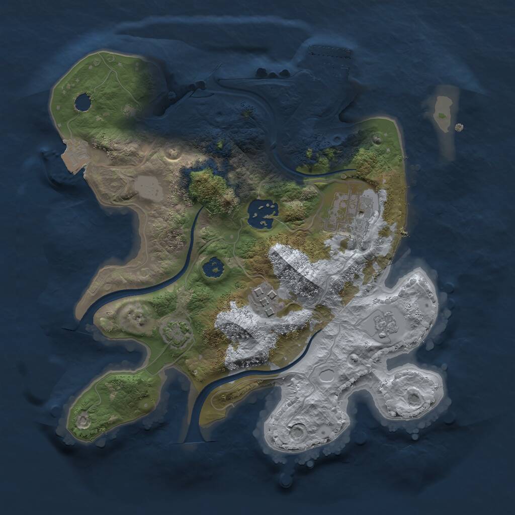 Rust Map: Procedural Map, Size: 2500, Seed: 50600, 7 Monuments