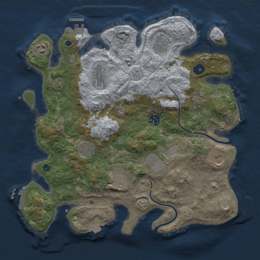 Rust Map: Procedural Map, Size: 3560, Seed: 5535548, 15 Monuments